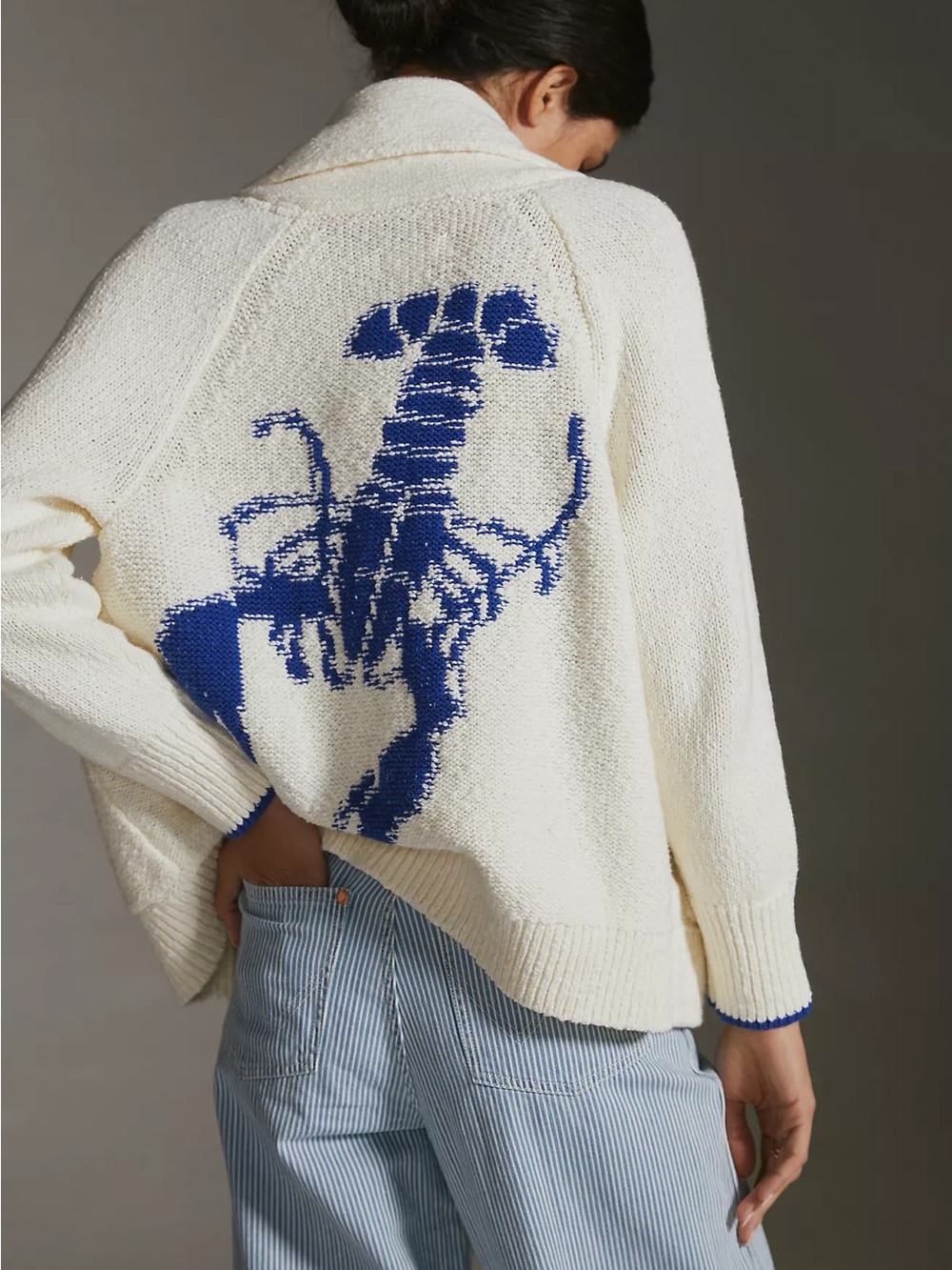 Anthropologie Maeve Lobster Cardigan Sweater in White
